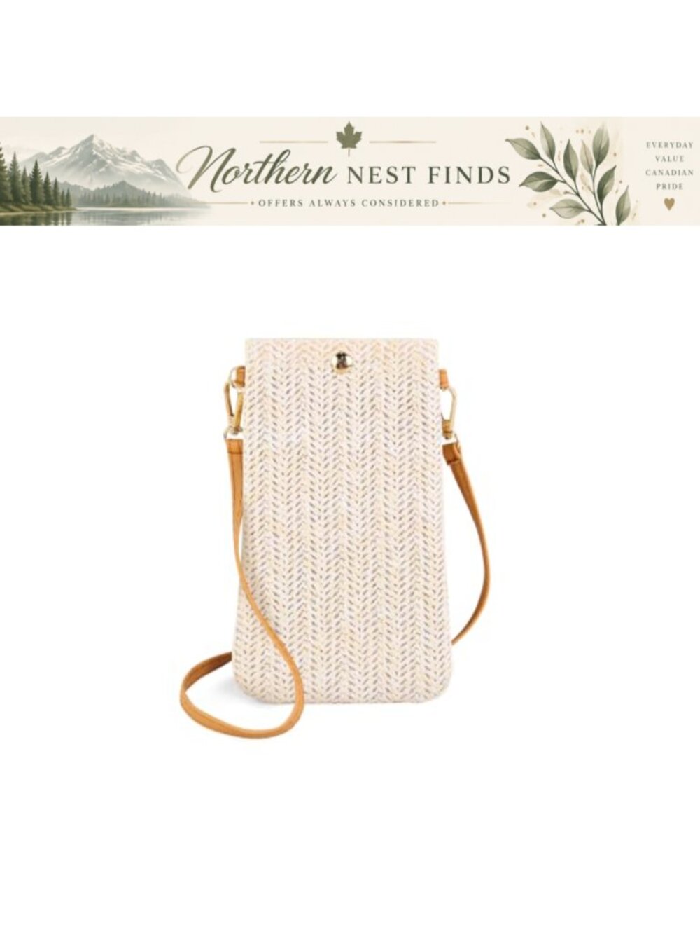 Straw Woven Cell Phone Purse Crossbody Bag Mini Shoulder Bag for Women